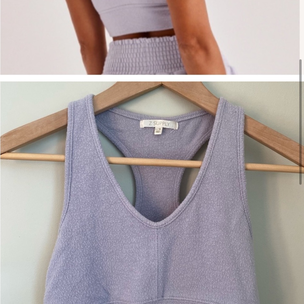 Z SUPPLY - V-Neck Tank BRA Lavender Ash Size Large